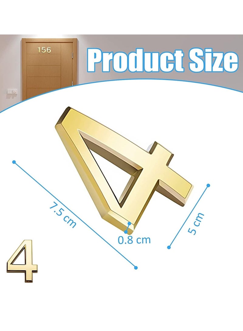 RATSAW 3D House Door Number Waterproof Self Adhesive Sticker Number for House Apartment Mailbox Hotel Office Number 4 - Image 2