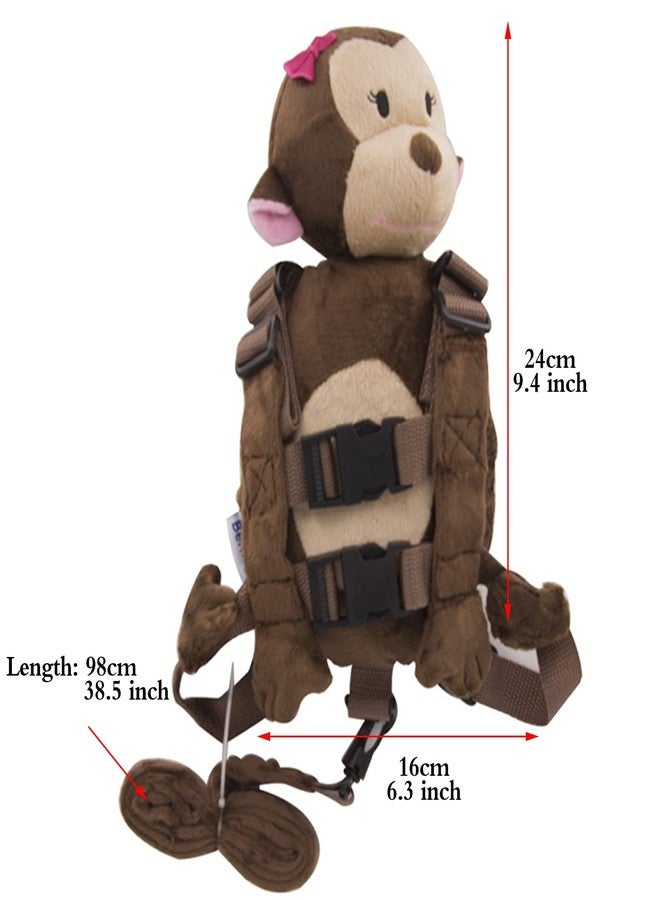 Berhapy 2 in 1 Female Orangutan Toddler Safety Harness Backpack Children's Walking Leash Backpack Toddler Leash for 1-3 Years Old Kid Leash for Girls - Image 3