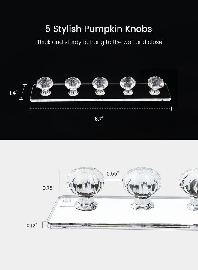 Zreal Necklace Hanger, Acrylic Necklace Holder Short with 5 Jewelry Hooks in Seashell Shape, Wall Mount Jewelry Hanger for Necklace, Bracelets, Chians (4-pack Clear) - Image 2