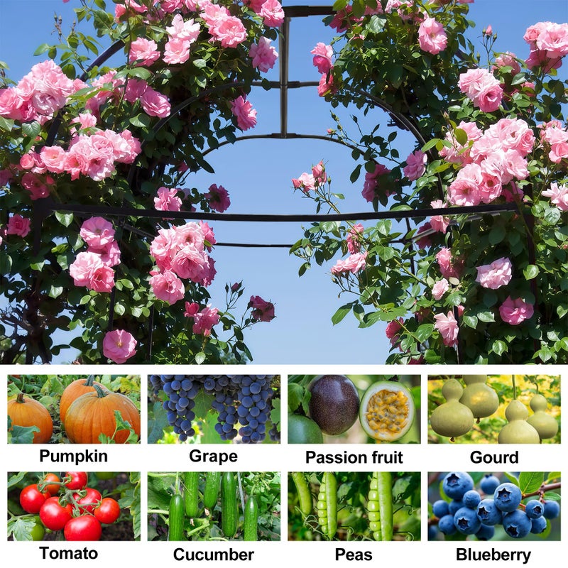AlisisFores Garden Arch Trellis for Climbing Plants Outdoor 7.2 ft Height Large Tunnel Trellis Support for Vegetables Plant Cucumber Trellis for Garden Raised Bed, Black - Image 2