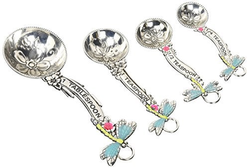 Ganz 4Piece Set Dragonflies Measuring Spoon One Size silver