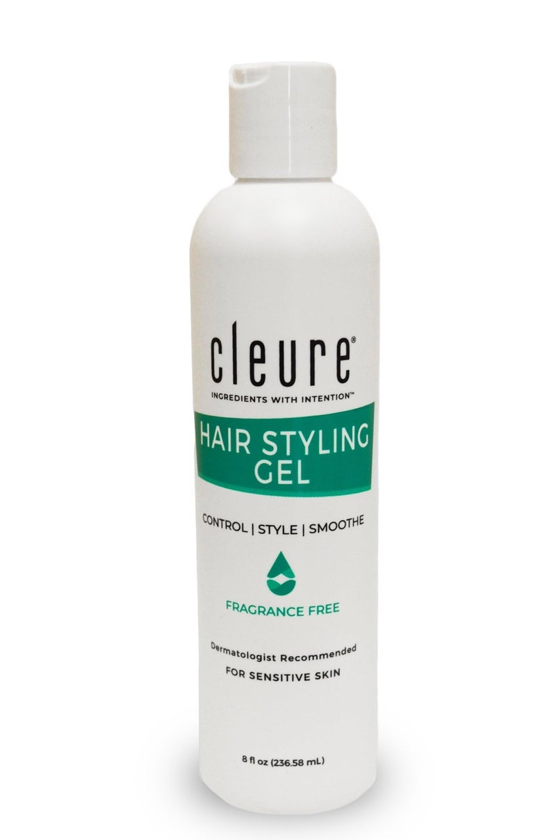 Cleure Lightweight Hair Styling Gel - Hypoallergenic, Fragrance Free for Edge Control to Tame Frizz with Medium Hold (8 fl oz, Pack of 1) - Image 1