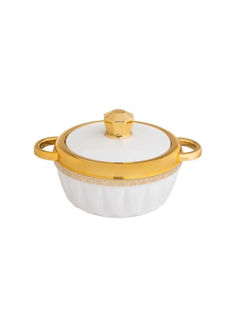 Dania A set of plastic food containers with a steel interior, consisting of 4 white and gold pieces  - Image 4