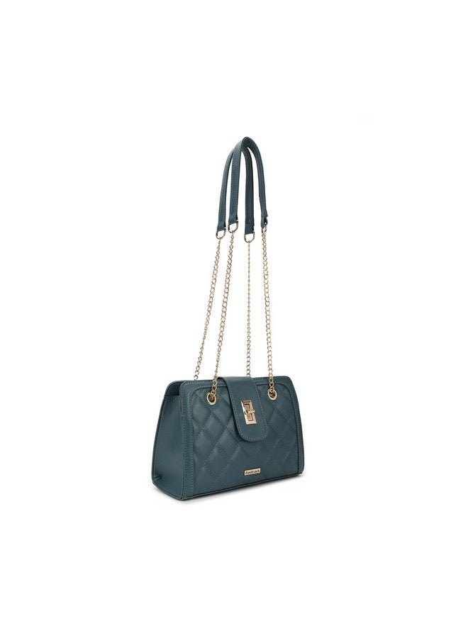 fastrack حقيبة كتف مبطنة من فاستراك للفتيات والسيدات والنساء | تأتي مع أحزمة سلسلة ذهبية | حقيبة يد غير رسمية للنساء | مصنوعة من جلد شبه PU - Image 3