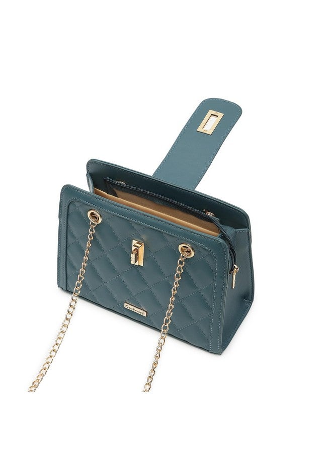 fastrack حقيبة كتف مبطنة من فاستراك للفتيات والسيدات والنساء | تأتي مع أحزمة سلسلة ذهبية | حقيبة يد غير رسمية للنساء | مصنوعة من جلد شبه PU - Image 5