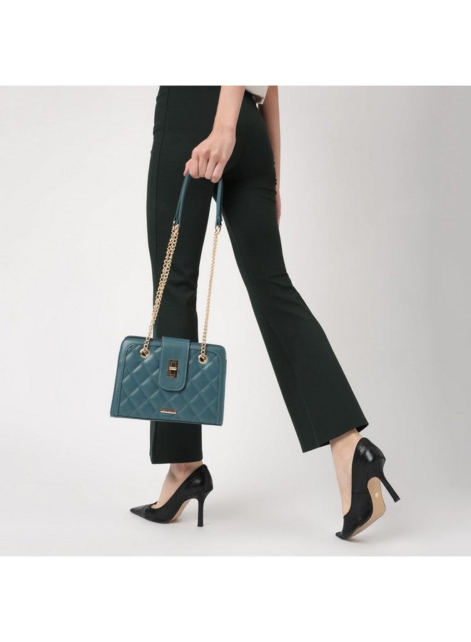 fastrack حقيبة كتف مبطنة من فاستراك للفتيات والسيدات والنساء | تأتي مع أحزمة سلسلة ذهبية | حقيبة يد غير رسمية للنساء | مصنوعة من جلد شبه PU - Image 2