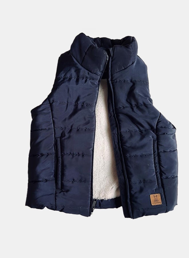 Little Bunnies Girls Winter Waterproof Navy Vest with Fleece  - Image 1