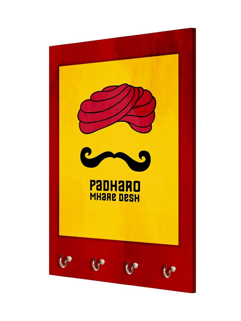 999STORE office organizer holder wall mount hanger organizer Padharo Mharae Desh key stand for wall (MDF_7.5X12 Inch_Multi) KeyholderP073 - Image 3