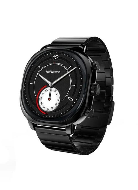 FutureFit Aix Stainless Steel Smart Watch With Gorilla Glass, Black