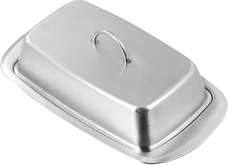 Practical Stainless Steel Butter Dish Insulation Box for Dessert Cheese Snacks Wear-resistant Silver Butter Tray with Smooth Edge for Parties and Banquets - Image 1