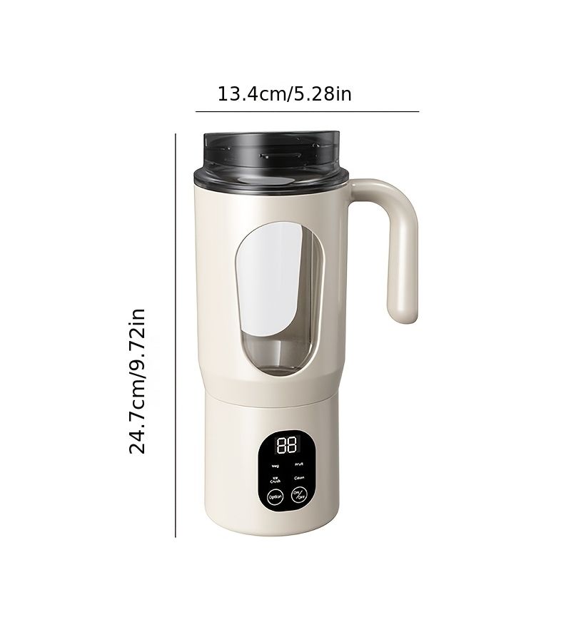 USB Rechargeable Portable Juicer White Small Smoothie Milkshake Maker Digital Display Ice Crusher 19 61oz Travel Easy Clean Dual Lid Cup With Handle - Image 3
