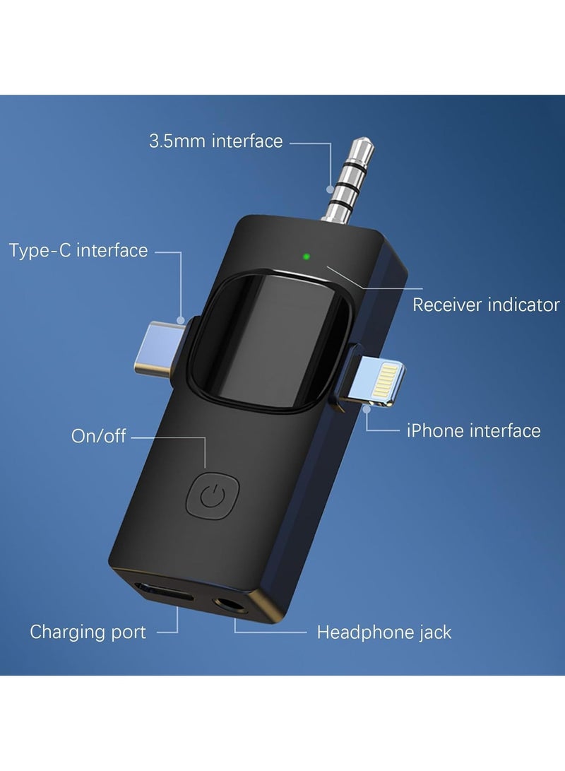 Wireless Lavalier Microphone - 3 in 1 Seamless Connectivity for iPhone, iPad, USB C Devices - Intelligent Noise Reduction.  - Image 2