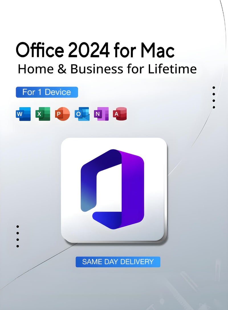 Office Microsoft Office 2024 for Mac | Home & Business | Lifetime Subscription for 1 Device | Digital License | Same Day Delivery