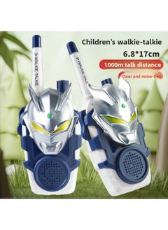 Selo Ultraman Men's Cool Walkie-talkie Outdoor Toy Parent-Child Interaction Birthday Gift-Color:[blue And Blue Pair] Silver Ultraman Zero Walkie Talkie-Specifications:Bag [free 6 Rechargeable Batteries + Charger + Screwdriver]