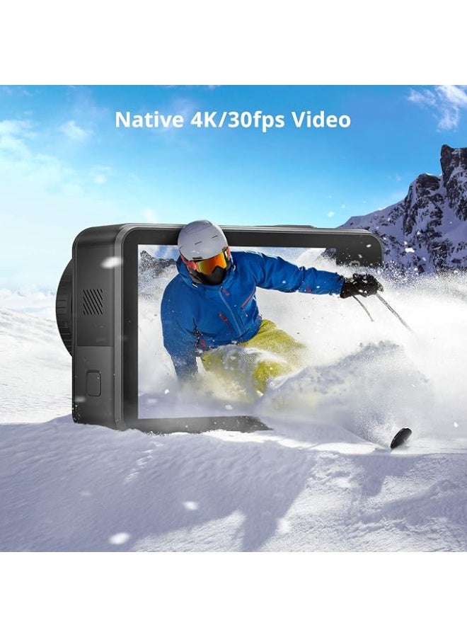 أكاسو كاميرا الحركة AKASO Brave 7 بدقة 4K (60 إطاراً في الثانية) و20 ميجابكسل، مع بطاقة ذاكرة MicroSDXC سعة 256 جيجابايت (فئة U3)، ومقاومة للماء بمعيار IPX8 (حتى عمق 33 قدماً)، وتقنية EIS 2.0، وشاشة تعمل باللمس، وإصدار مُحسَّن. - Image 2