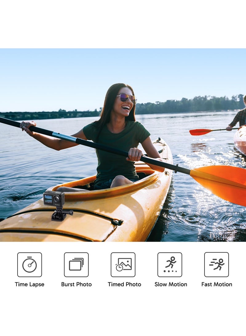 أكاسو كاميرا الحركة AKASO Brave 7 بدقة 4K (60 إطاراً في الثانية) و20 ميجابكسل، مع بطاقة ذاكرة MicroSDXC سعة 256 جيجابايت (فئة U3)، ومقاومة للماء بمعيار IPX8 (حتى عمق 33 قدماً)، وتقنية EIS 2.0، وشاشة تعمل باللمس، وإصدار مُحسَّن. - Image 4