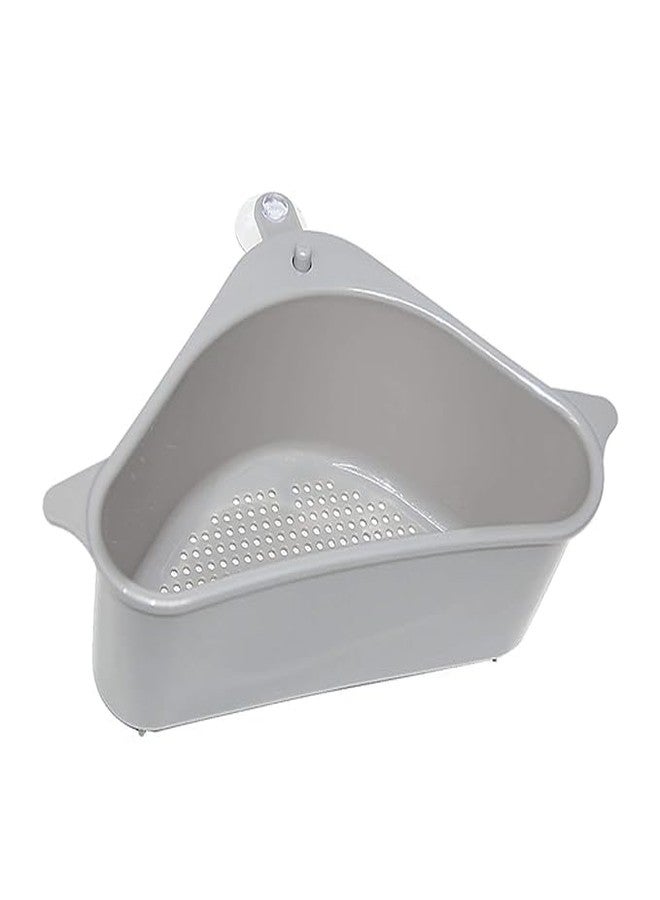 Jenibri 2 PCS Sink Strainers Basket,Triangular Sink Drain Shelf Storage Rack with Suction Cup, Multifunctional Sucker Storage Holder for Kitchen Bathroom Support Corner Soap Box Organizer (MINI) - Image 1