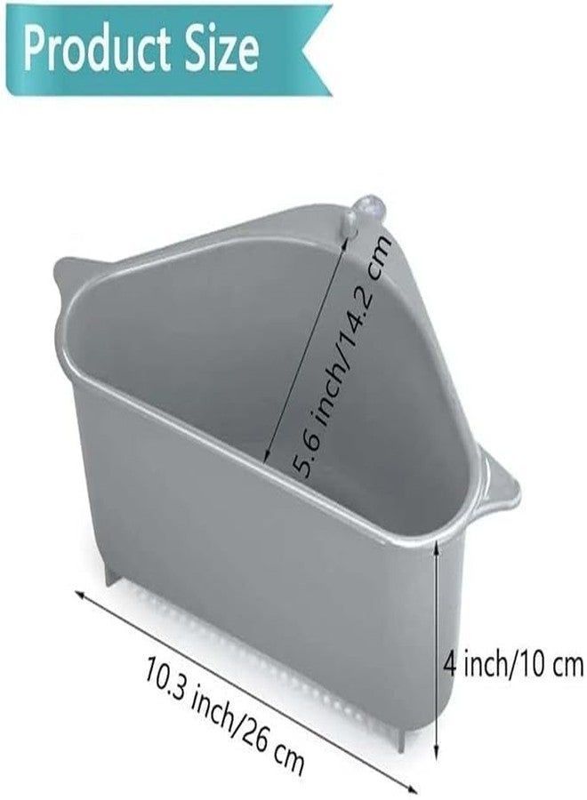 Jenibri 2 PCS Sink Strainers Basket,Triangular Sink Drain Shelf Storage Rack with Suction Cup, Multifunctional Sucker Storage Holder for Kitchen Bathroom Support Corner Soap Box Organizer (MINI) - Image 2