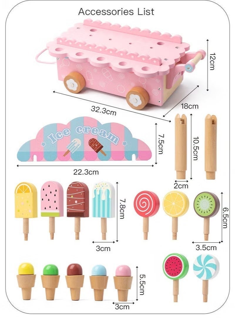 MOSH Pink Ice Cream Toy Playset - Pretend Play Food Kitchen Set for Kids, Educational & Creative Role Play Toys for Girls & Boys (3+ Years) - Perfect Birthday Gift - Image 4