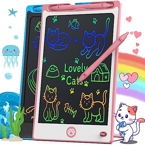 Hockvill LCD Writing Tablet for Kids 88 Inch Toys for Girls Boys Drawing Pad for 3 4 5 6 7 Year Old Kid Toddler Magnetic Doodle Board Travel Essential Christmas Birthday for Children BluePink - Image 1