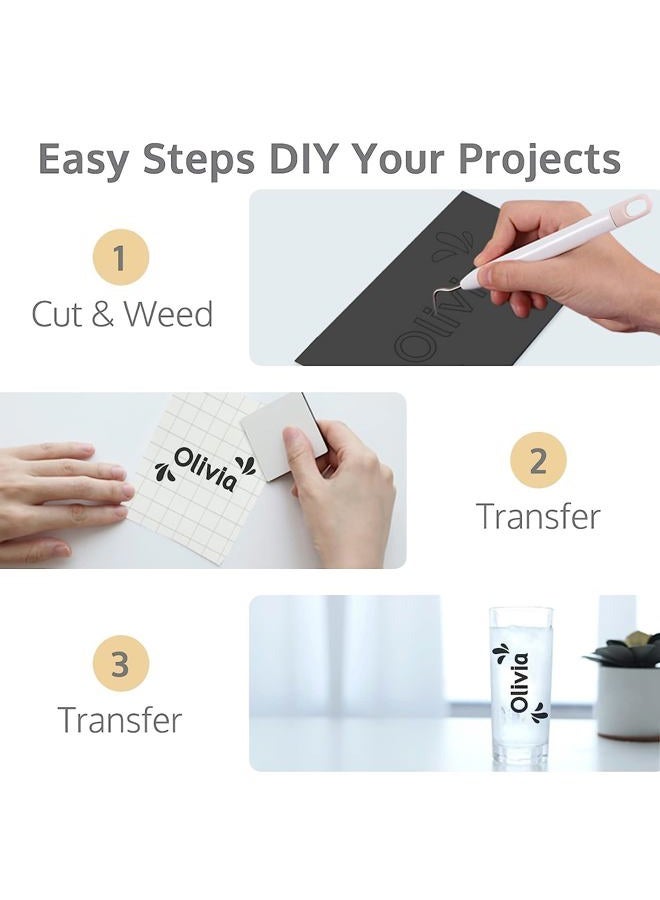 TAOYIO Smart Adhesive Vinyl Permanent Cricut Joy Film: 5.5 X 12 in （18 Packs） Craft Transfer Vinyl Film Plotter Set for Laptops, Phones, Walls - Image 4