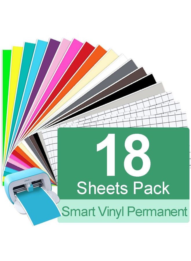 TAOYIO Smart Adhesive Vinyl Permanent Cricut Joy Film: 5.5 X 12 in （18 Packs） Craft Transfer Vinyl Film Plotter Set for Laptops, Phones, Walls - Image 1