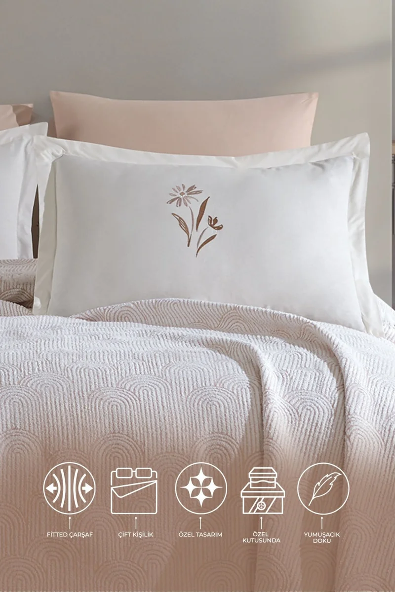 ايلارت Sunrise Blanket Set Double 6 Piece Stone