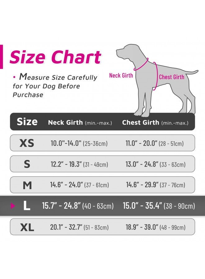 Eagloo Dog Harness For Large Dogs, No Pull Service Vest With Reflective Strips And Control Handle, Adjustable And Comfortable For Easy Walking, No Choke Pet Harness With 2 Metal Rings, Rose Red, L  - Image 2