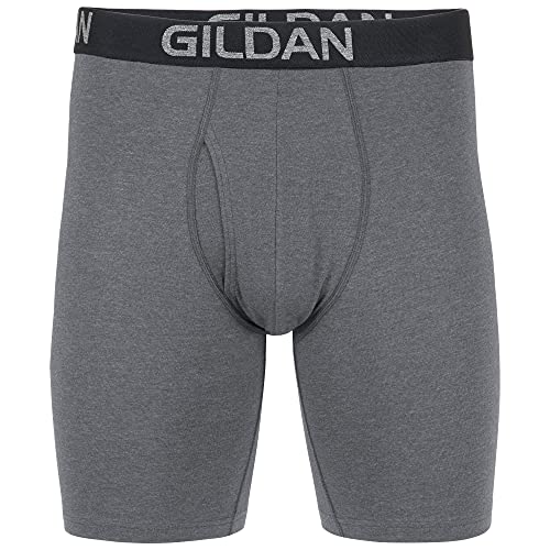 Gildan Men's Underwear Cotton Stretch Boxer Briefs, Multipack, Black Soot/Heather Dark Grey/Green Midnight (4-Pack), Small - Image 3