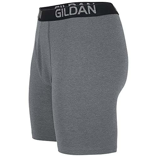 Gildan Men's Underwear Cotton Stretch Boxer Briefs, Multipack, Black Soot/Heather Dark Grey/Green Midnight (4-Pack), Small - Image 4