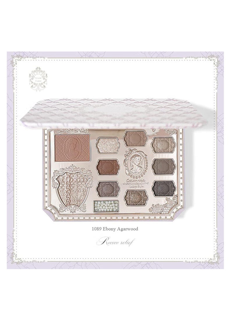 كولور روز لوحة ظلال العيون Cowherd Eyeshadow Blush Highlight Palette المتكاملة (1089 Ebony Agarwood)  - Image 3