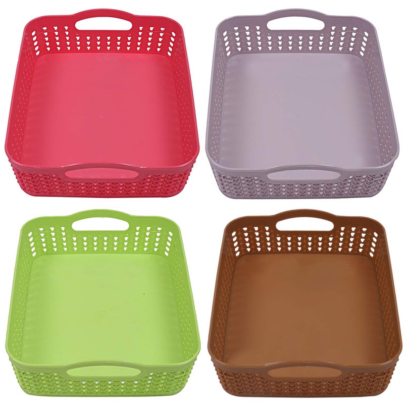 Kuber Industries Kuber Industries Plastic 4 Pieces Multipurpose Storage Basket Set (Multi)-CTLTC15060  - Image 1
