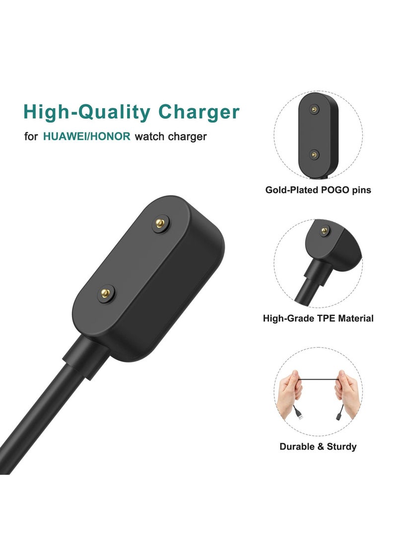 VIUAUAX Charger for Huawei Watch Fit3 Charger Cable, 100CM USB Magnetic Charger for Huawei Band 9/8/7/6 smartwatch (Black) - Image 2