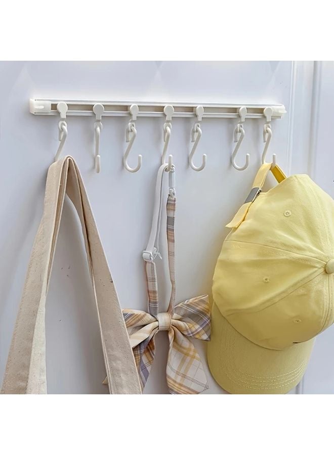 1PC White Wall Mounted No Drill Storage Hook Rack For Wardrobe Accessories - Image 5