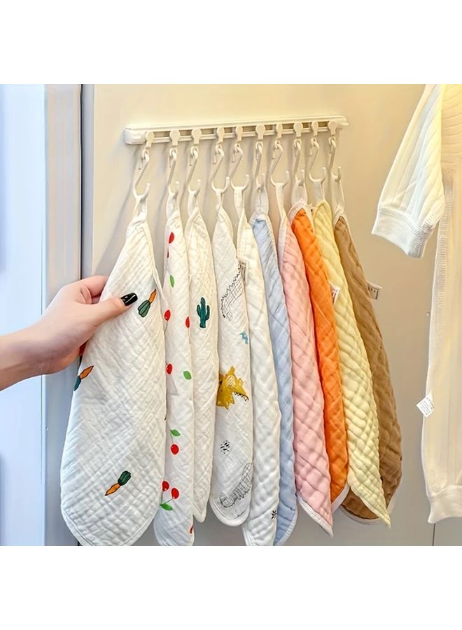 1PC White Wall Mounted No Drill Storage Hook Rack For Wardrobe Accessories - Image 1