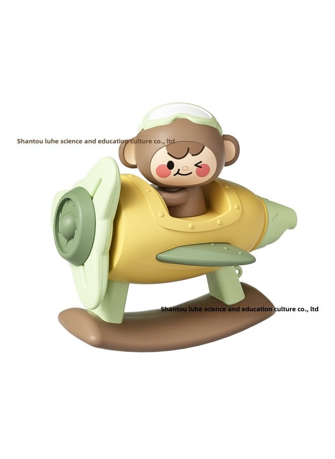 Generic Infants Coax Baby To Turn Happy Busy Board Hand Catch Ball Early Education Whistle Stack High Tambourine Rattle Baby Toy-Color:Whistle Monkey-green Box  - Image 1