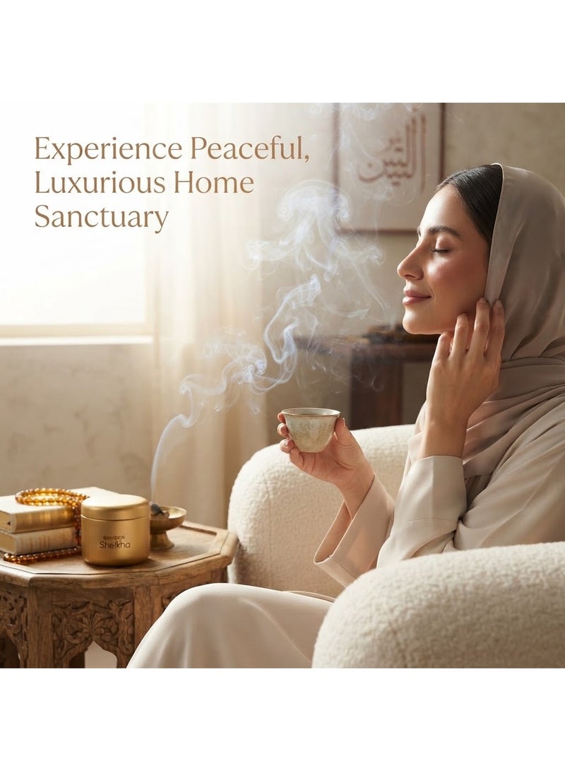 Bakhoor Sheikha Premium Oriental Incense Gold Edition for Home Fragrance, Arabic Bakhoor Scent, Relaxing Aroma and Traditional Oriental Ambience - Image 2