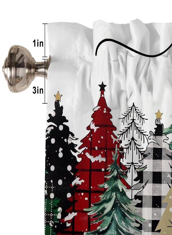 Finphoon Christmas Valances for Kitchen Windows, Christmas Tree Valances for Window, Farmhouse Valance Curtain, Rod Pocket Window Treatment Valance for Kitchen, Bathrooms, Living Room, 54 x 18 in - Image 5