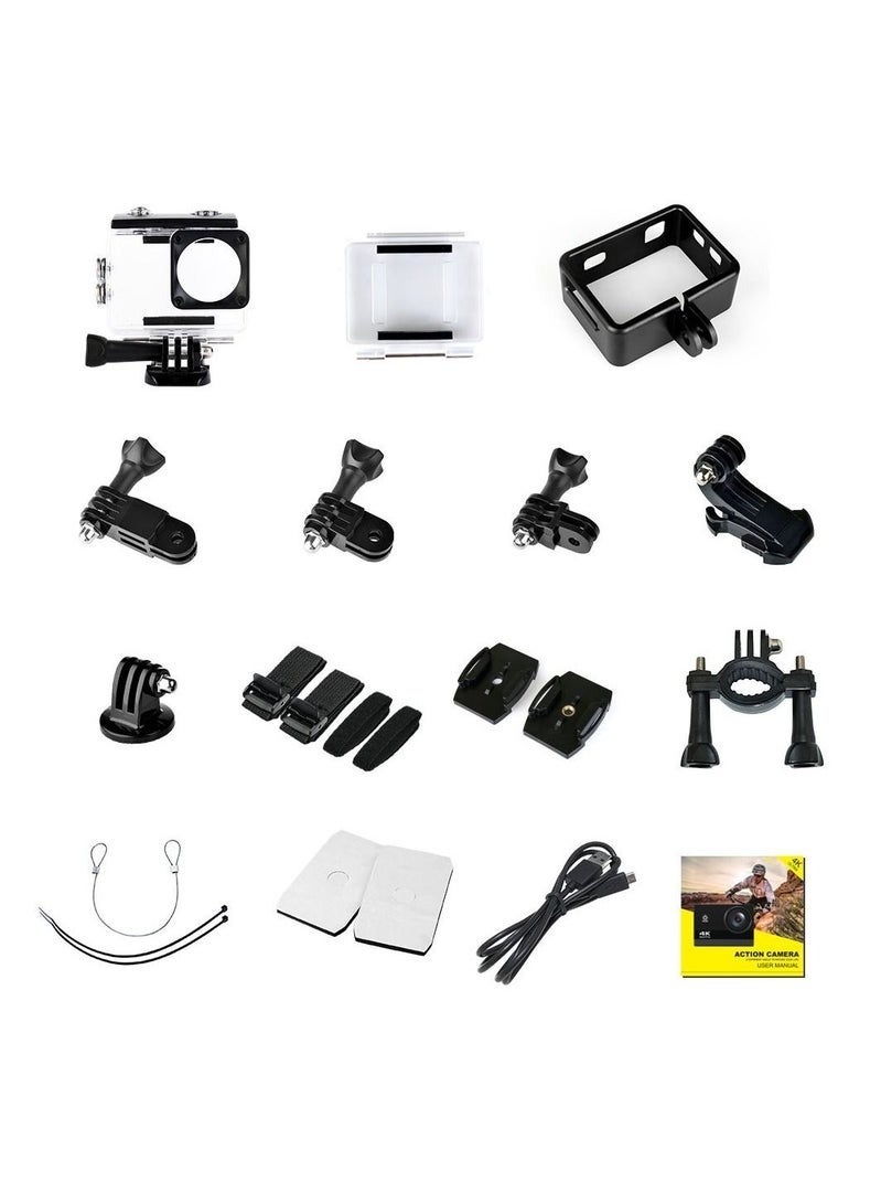 XiuWoo 4K Action Camera, 16MP WiFi Waterproof Camera,EIS Touch Screen, PC Webcam, 170 Deg Wide Angle 30M Underwater Camcorder with a 64GB U3 Card, Remote Control and Accessories  - Image 3