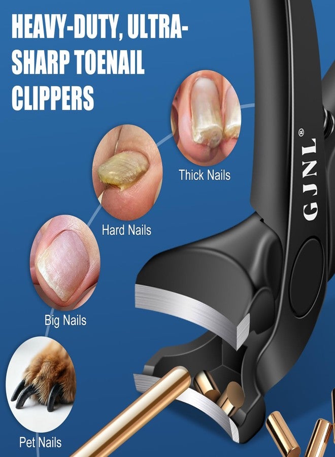 GJNL Toenail Clippers for Seniors Thick Toenails, 2026 Long Handle Angled Head Toe Nail Clippers for Men with Wide Jaw Opening, Sharp Heavy-Duty Non-Slip Fingernail Clipper with Catcher - Image 4