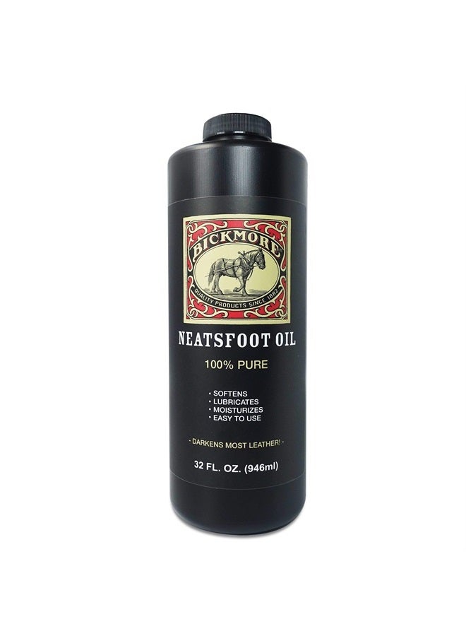 Bickmore 100% Pure Neatsfoot Oil 32 oz - Leather Conditioner and Wood Finish - Image 1