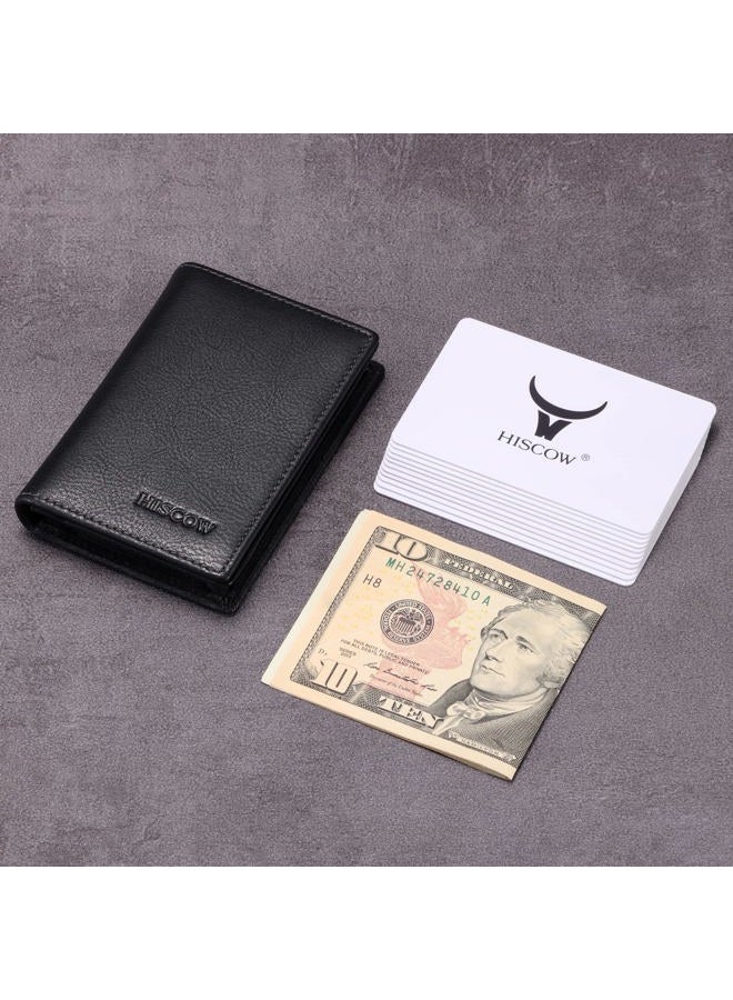 HISCOW Leather Business Card Case Holder for Men & Women, Italian Calfskin (Vintage Black) - Image 3