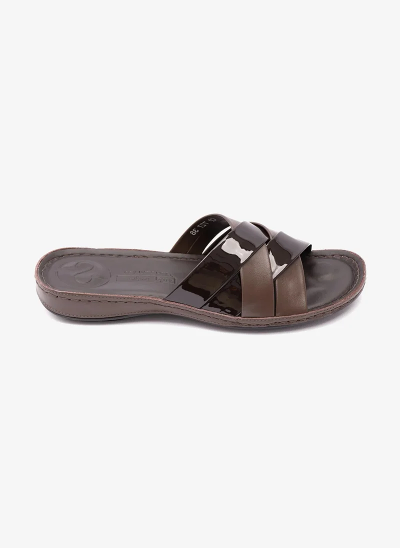 كومفورت بلس PATENT LEATHER COMFORT PLUS WOMENS SANDAL BROWN