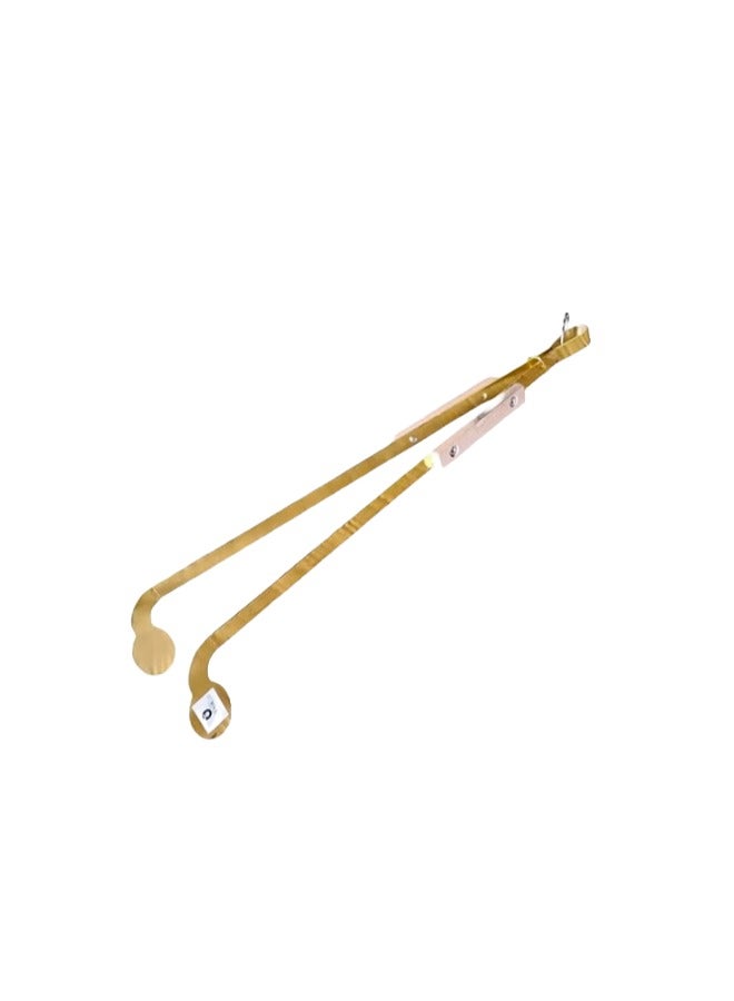 Ayda ملقط فحم ذهبي بمقبض خشبي، 45 سم