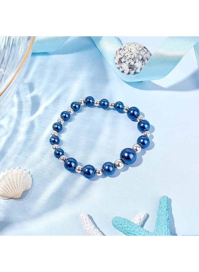 - 270 Pieces 15 Colours Round Glass Beads Pearlescent Beads Dyed for DIY Jewellery Making Necklace Bracelet 10 mm, Hole: 1 mm - Image 3