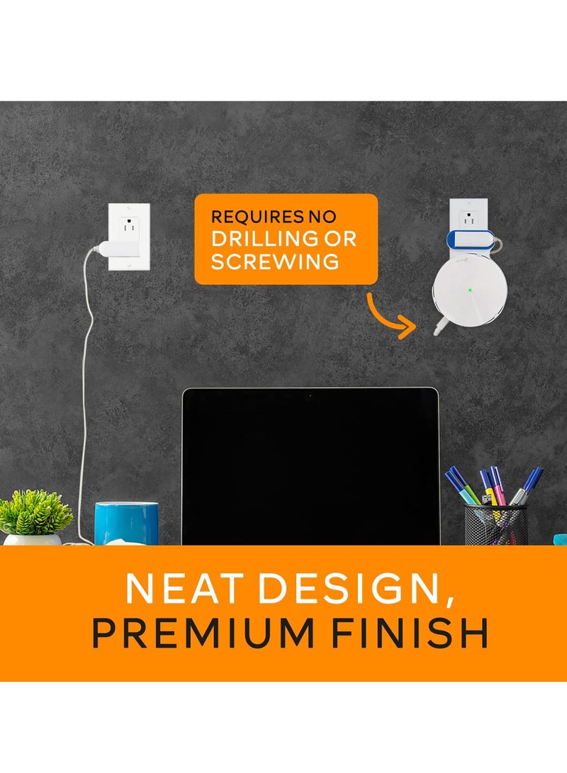 Wall Mount Bracket for WiFi Router, Easy-to-Install Deco Holder Cable and Power Line Storage Boxes for Tp Link Deco M5, Without Messy Wires or Screws, White - Image 5