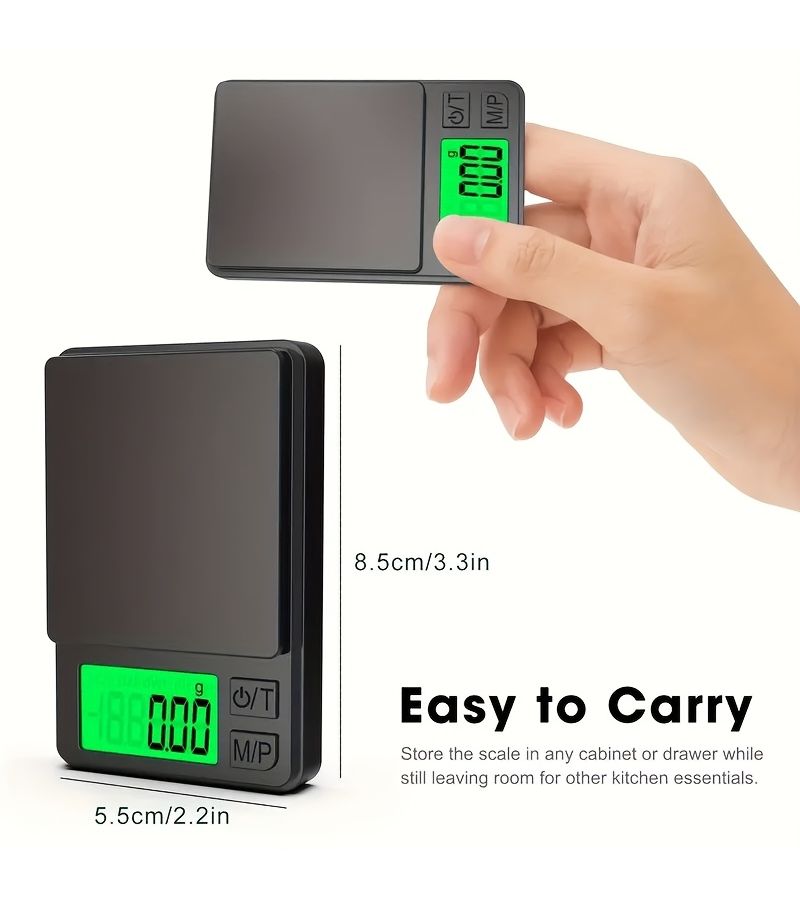 Precision Pocket Scale 500g 0.01g Digital Gram Food Jewelry Scale with Backlit LCD Mini Travel Scale - Image 2