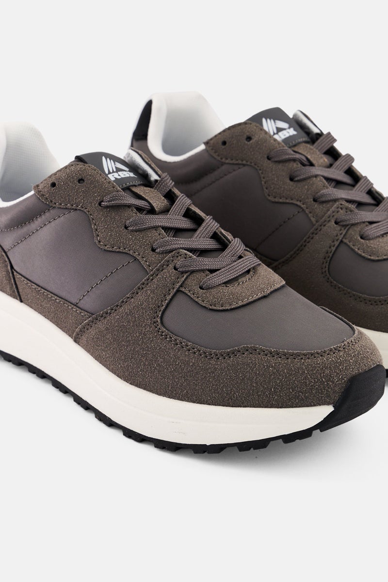 RBX Men Lace Up Brand Logo Outdoor Shoes, Grey - Image 3