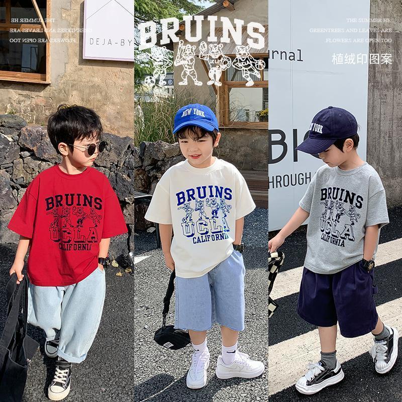 Children's Wear Children's Short-sleeved T-shirt Boys Summer 2022 New Korean Style Baby's Half-sleeved Top Trendy Handsome T-shirt - Image 3