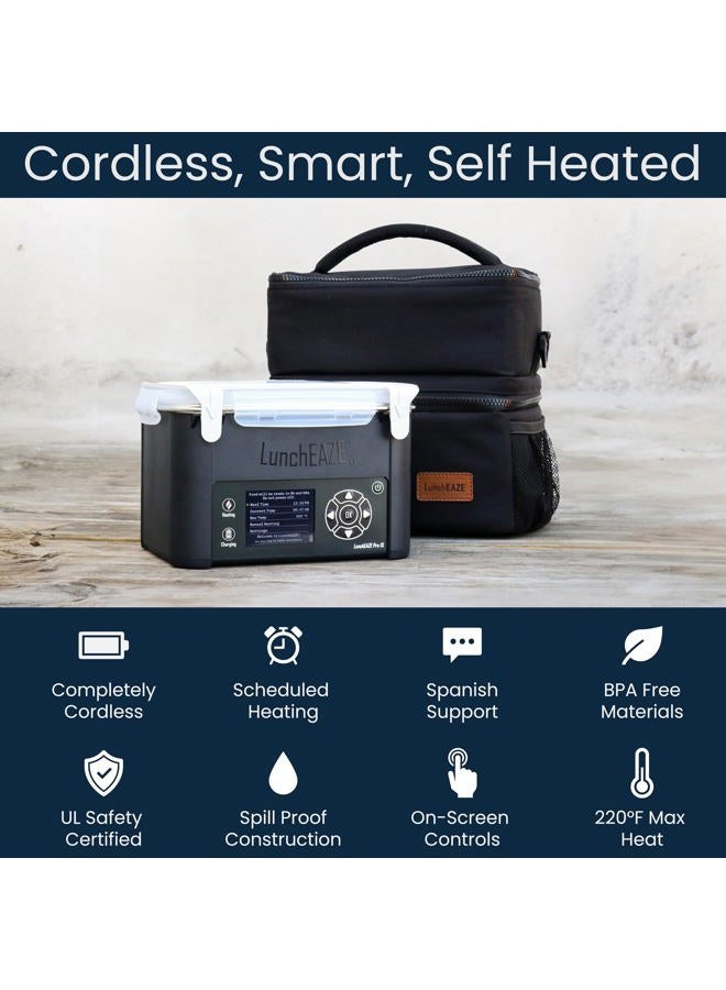 LunchEAZE XL Cordless Heated & Electric Lunch Box – Battery-Powered, 6-Cup Capacity, 220°F, Automatic Scheduled Heating, Insulated Bag for Hot Meals Anywhere - Image 2
